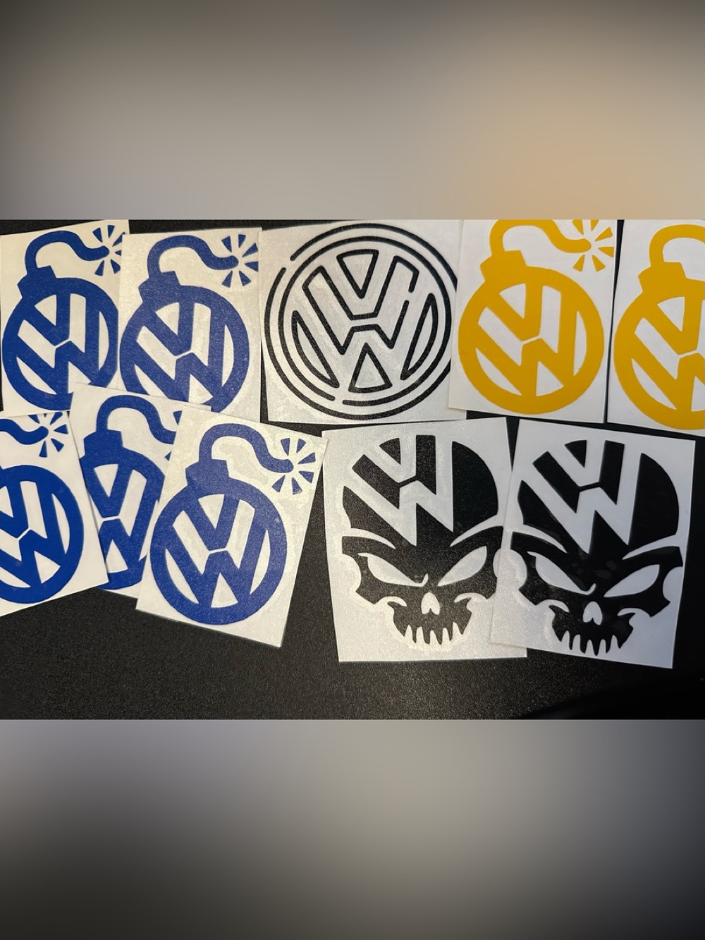 Sticker Sheet Set - Blue, Black & Yellow
VW-Inspired Logos